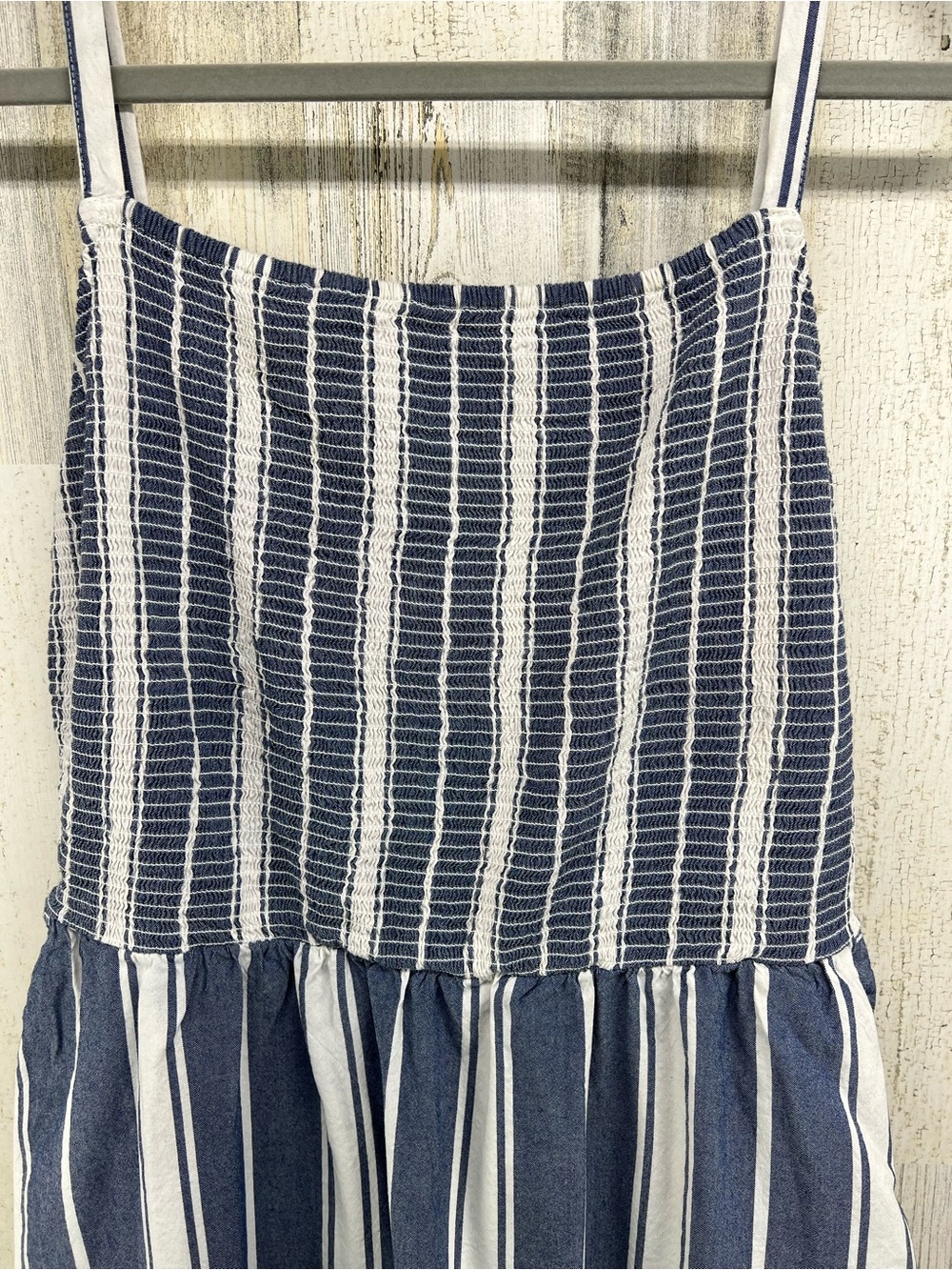 Old Navy Blue and White Striped Midi Sundress - Picture 2 of 10